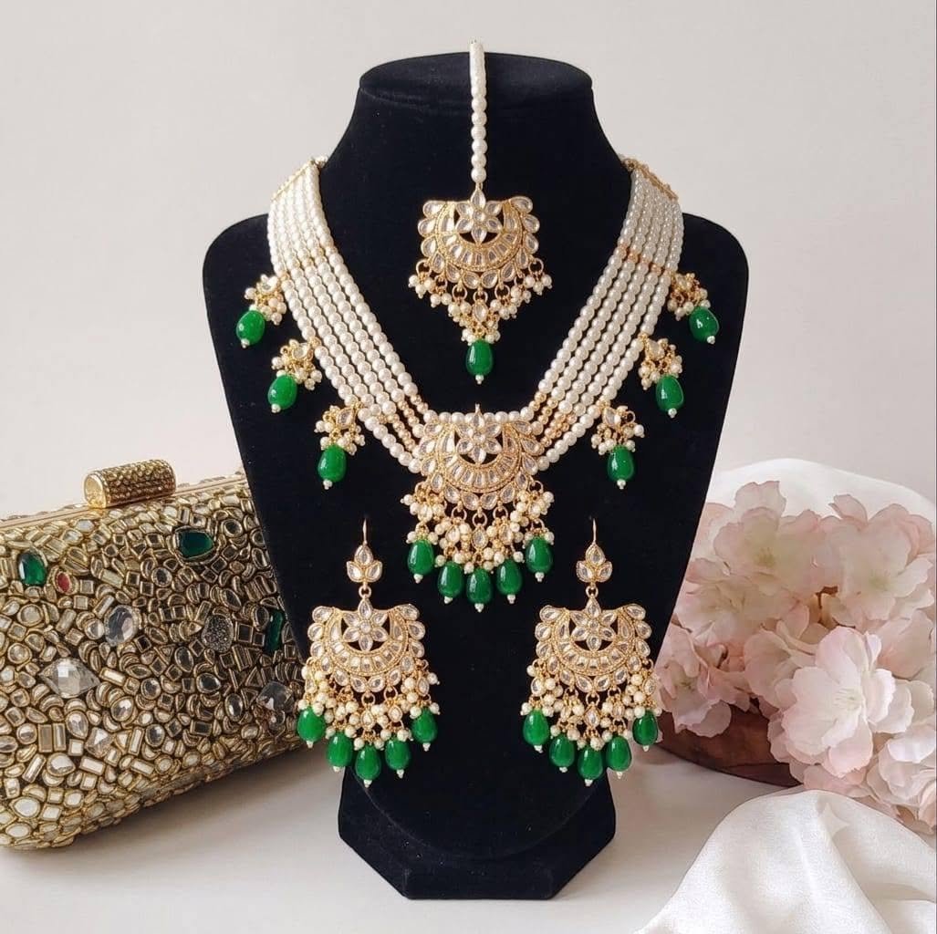 Premium Star Cut Kundan Choker Set with Tikka