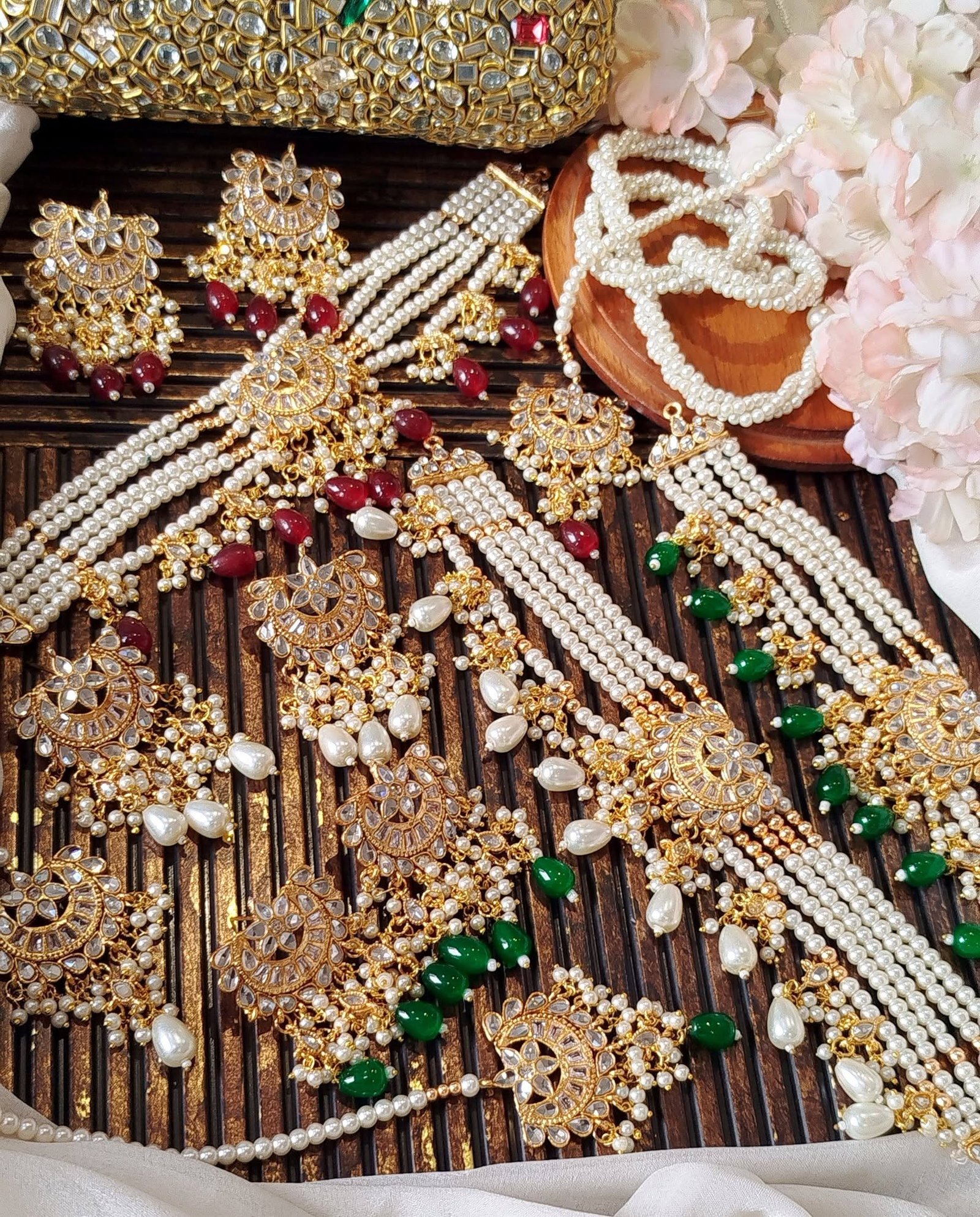 Premium Star Cut Kundan Choker Set with Tikka - Image 6