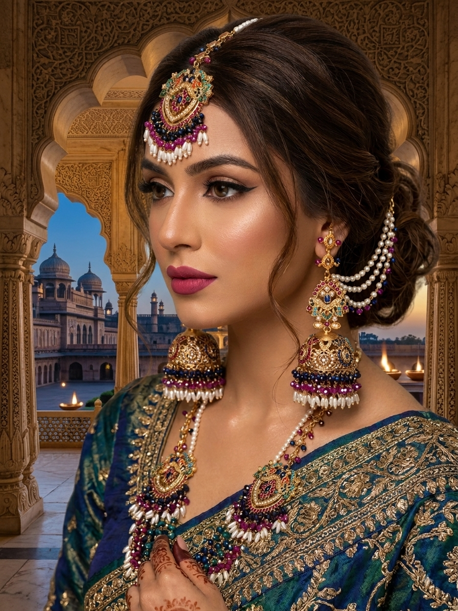 The Royal Nawabi Jhumka & Maang Tikka Set