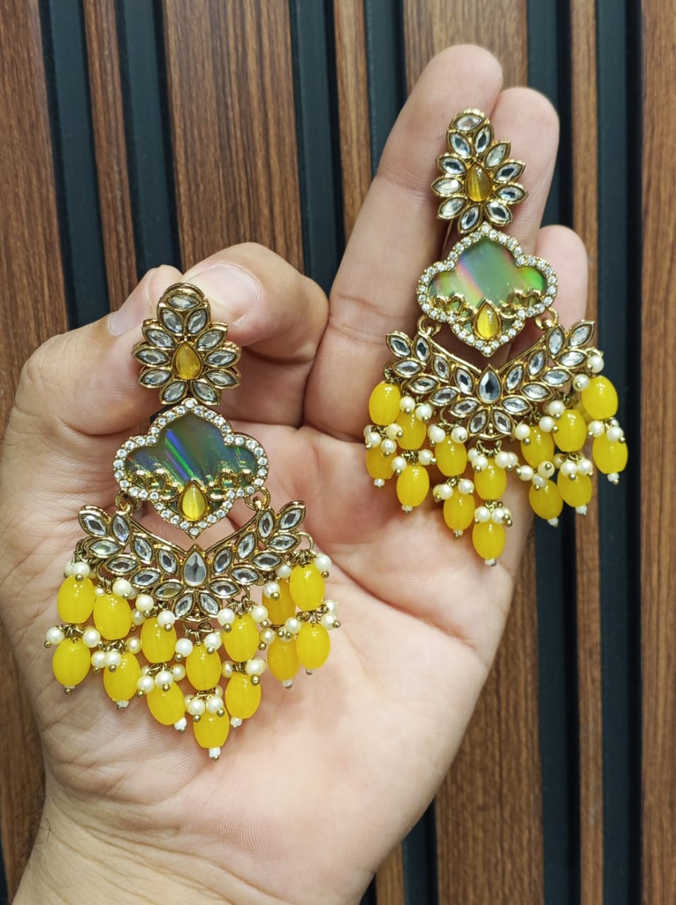 Multicolor Pearl Chandbali - Image 8