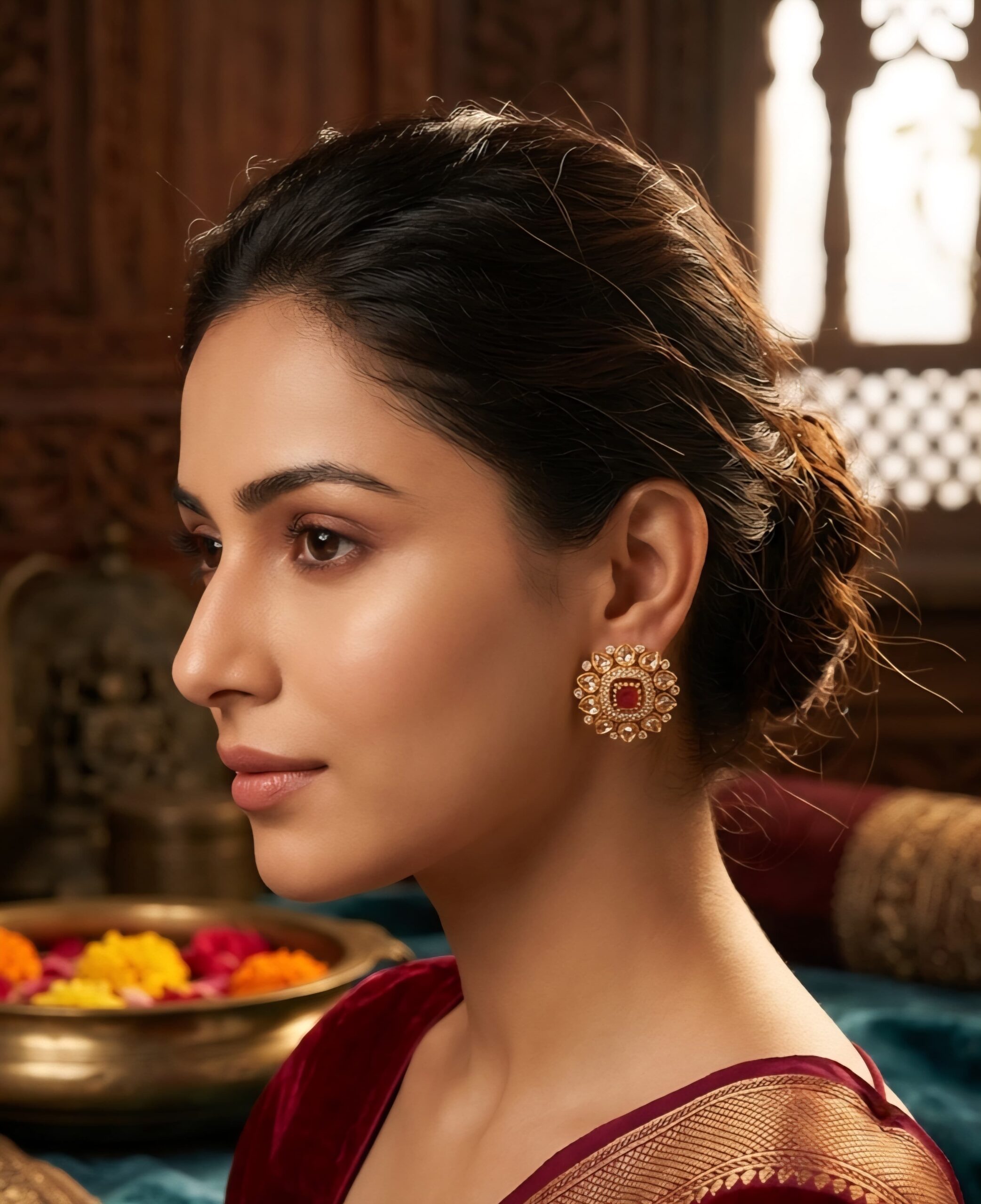 South indian changeable stone studs