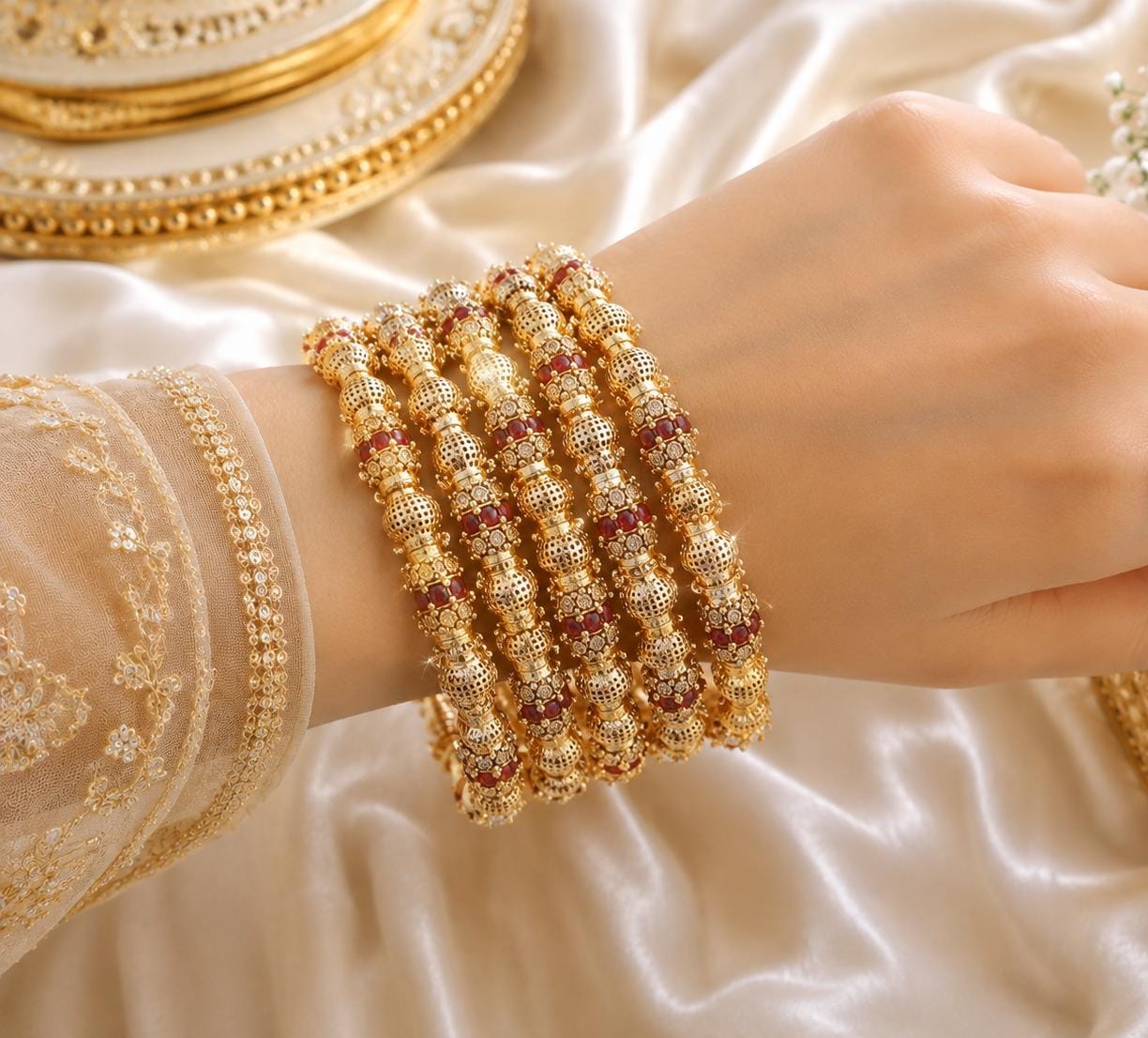 Gold plated bangels