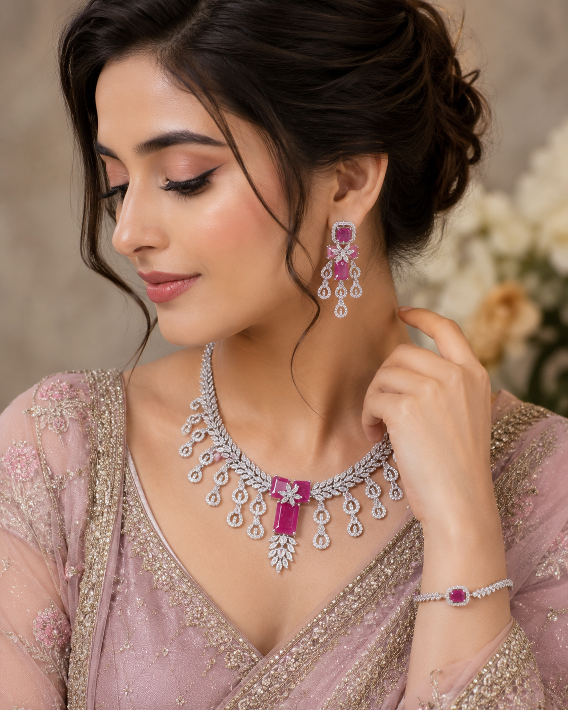 American diamond party set