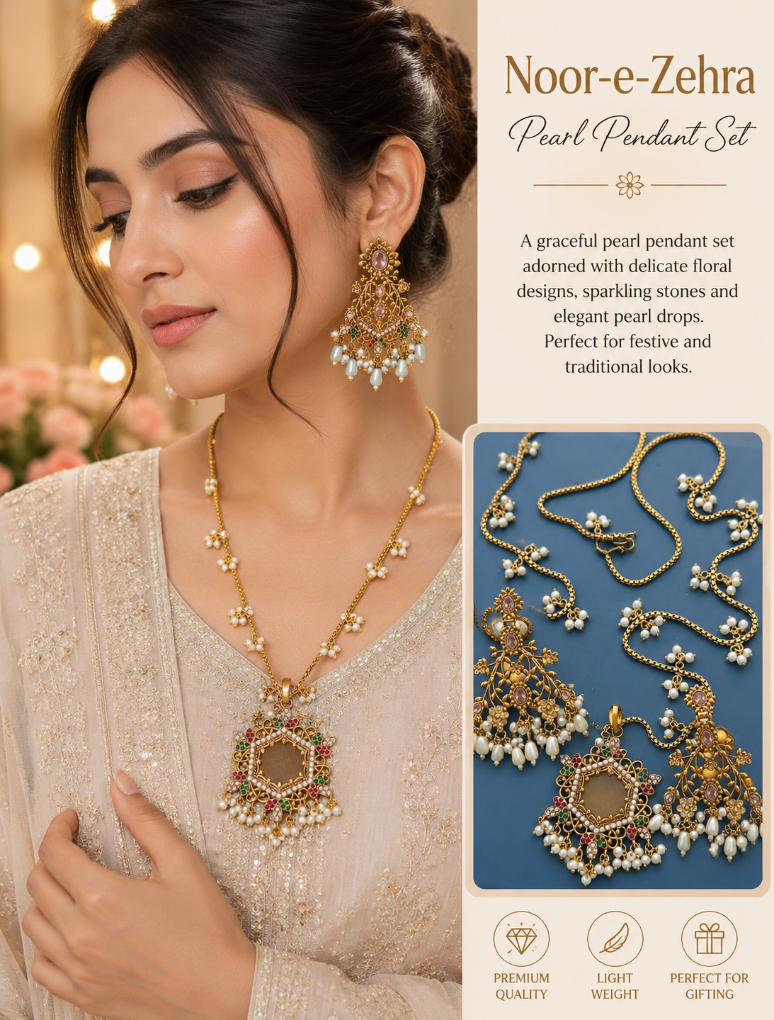 Noor-e-Zehra Pearl Mala Set
